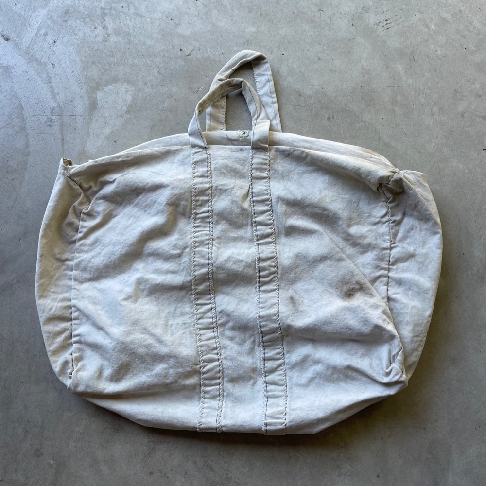 Vintage Bell System Canvas Tote Bag White Industrial Utility Distressed Bag